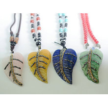 2016 Fashion Jewelry Crystal Leaves Pendant with Crystal Rhinestone Paved
